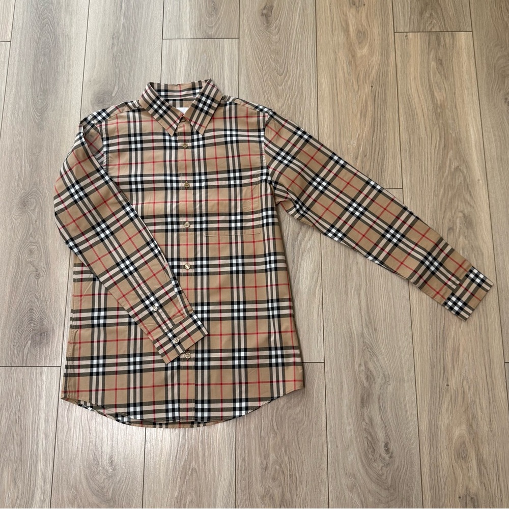 Men's Tan Plaid Shirt